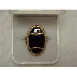 14K GOLD AND BLACK ONYX RING - CUSTOM MADE