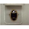 Image 1 : 14K GOLD AND BLACK ONYX RING - CUSTOM MADE