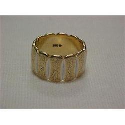 14K GOLD WEDDING BAND - WIDE YELLOW GOLD BA
