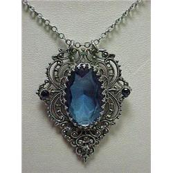 1920'S FILIGREE NECKLACE - RHODIUM PLATED C