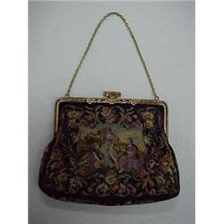 PETIT-POINT EVENING BAG - 5-1/2" X 6-1/2" P