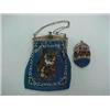 Image 1 : SILVER AND BEADED HANDBAG AND CHANGE PURSE