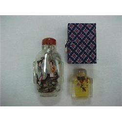 TWO JAPANESE PERFUME BOTTLES - 4" BOTTLE WI