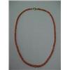 Image 1 : VICTORIAN CORAL BEAD NECKLACE - 16" STRAND