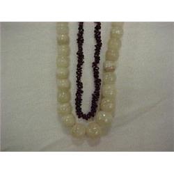 TWO BEADED NECKLACES - ONE 36" STRAND OF PO