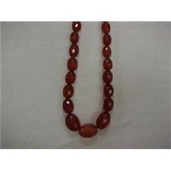 FACETED AMBER BEAD NECKLACE - 29