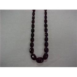 CHERRY AMBER BEAD NECKLACE - 29" STRAND OF