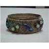 Image 1 : SILVER FILIGREE AND ENAMEL BRACELET- 3/4" W