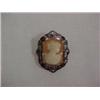 Image 1 : STERLING SILVER AND CAMEO PIN - 1-1/4" HIGH