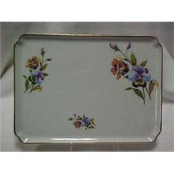 HAND PAINTED PORCELAIN DRESSER TRAY - 11-1/