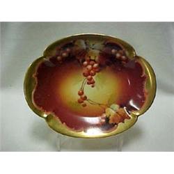 HAND PAINTED PORCELAIN DISH - OVAL SHAPED P