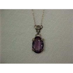 ART DECO STERLING SILVER AND AMETHYST NECKL