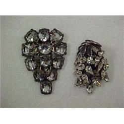 ART DECO RHINESTONE CLIP AND PIN - 1-1/2" L