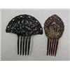 Image 1 : TWO CELLULOID HAIR COMBS - TWO FANCY HAIR C