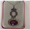 Image 1 : 1920'S STERLING SILVER NECKLACE AND PIN