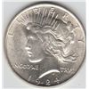 Image 1 : BLAZING UNC $1 PEACE DOLLAR 1924 CARTWHEEL LUSTER