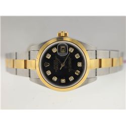 Rolex Ladies 18k and SS Datejust. 2004. PAPERS.