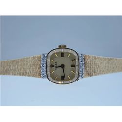 Rolex Ladies 18k Gold Diamond Dress Watch.