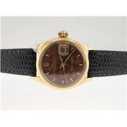 Rolex Ladies 18k Datejust. Leather Strap.