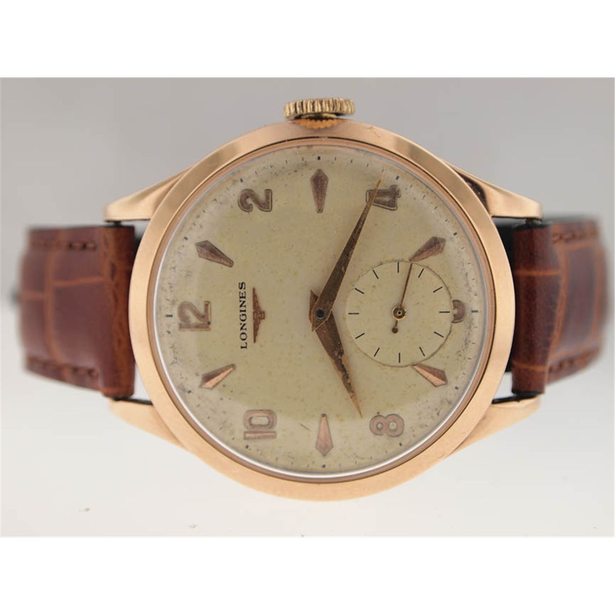 Longines Mens Rose Gold Vintage Watch.