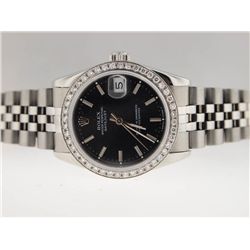 Rolex Midsize SS Datejust. BOX/PAPERS. Diamond Bezel.