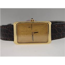 Corum Mens 24k Gold Ingot Watch on Leather Strap.