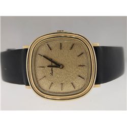 Lucien Piccard Mens 14k Gold Dress Watch.