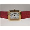 Image 1 : Cartier Ladies 18k Gold Rectangular Watch.