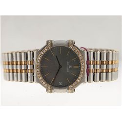 Jean Lasalle Ladies Gold and SS Diamond Watch.