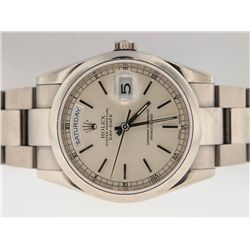 Rolex Mens 18k White Gold President. Double Quickset.