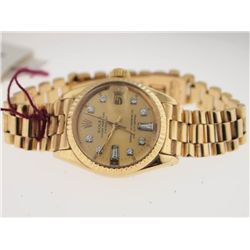 Rolex Ladies 18k Gold President. Diamond Dial.