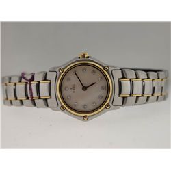 Ebel Ladies 18k and SS Watch. Orig Diamond Dial.