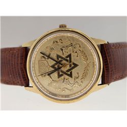 Bulova Mens Star of David Watch. Leather Strap.
