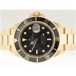 Rolex Mens 18k Gold Submariner. 1990. Like New.