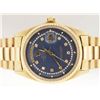 Image 1 : Rolex Mens 18k Gold President. Diamond String Dial.