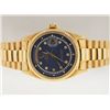 Image 2 : Rolex Mens 18k Gold President. Diamond String Dial.