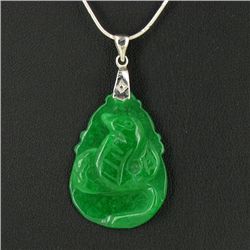 25ct Green Jade Cobra Pendant (JEW-3615)