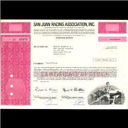 1970s San Juan Racing Stock Certificate Scarce (COI-3359)