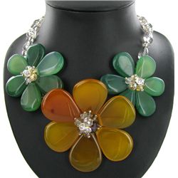 950ct Agate & Crystal Necklace (JEW-3727)