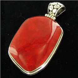 75twc Red Coral Sterling Pendant (JEW-3432)