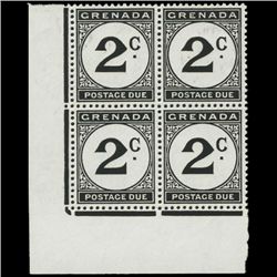 1952 Grenada 2p Postage Due Stamp Block PREMIUM (STM-0621)