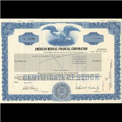 1980s Amer. Medical Fin'l. Stock Certificate Scarce (COI-3456)