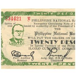 1942 Philippines 20 P Guerrilla Note WW2  (COI-961)