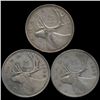 Image 2 : 1940-51 Canada 25c 3 Pcs VF/AU (COI-8600)