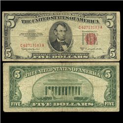 1953B $5 US Note Circulated Scarce (CUR-05990)