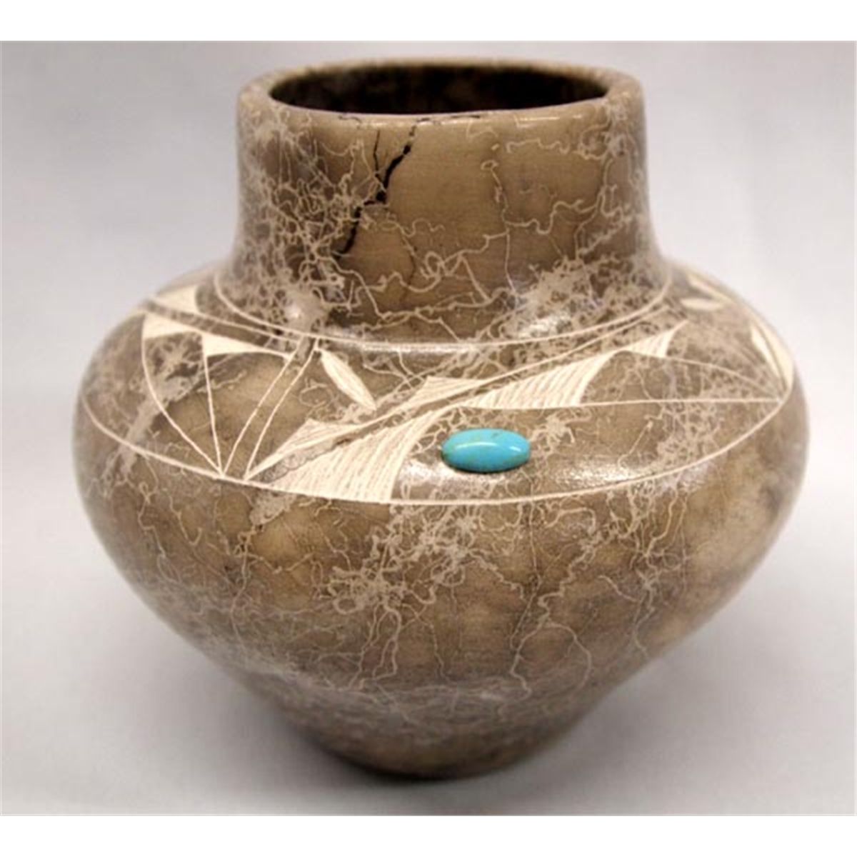 Navajo Horse Hair Pottery Jar HallmarkVail Sr