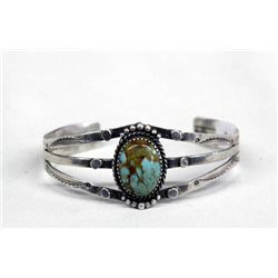 Navajo Sterling Turquoise Bracelet Hallmark AGR