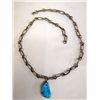 Image 2 : Turquoise Pendant and Rope Chain Necklace