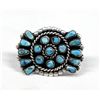 Image 2 : Zuni Petti Point Turquoise Sterling Ring Size 8