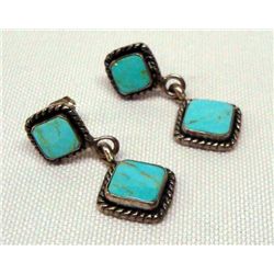 Turquoise Sterling Drop Earrings